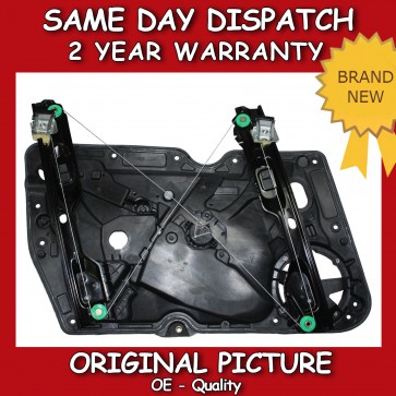 VW GOLF MK6 FRONT LEFT WINDOW REGULATOR WITHOUT MOTOR WITH PANEL 2008>on