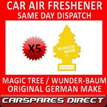 MAGIC TREE CAR AIR FRESHENER x 5 *VANILLA* ORIGINAL & BEST WUNDER-BAUM NEW