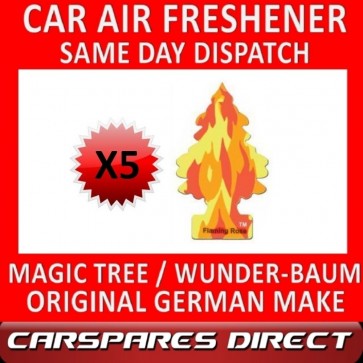 MAGIC TREE CAR AIR FRESHENER x 5 *FLAMING ROSE* ORIGINAL & BEST WUNDER-BAUM NEW