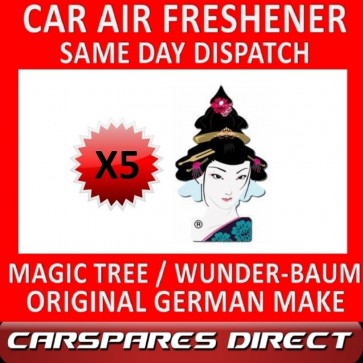 MAGIC TREE CAR AIR FRESHENER x 5 *GEISHA* ORIGINAL & BEST - WUNDER-BAUM NEW