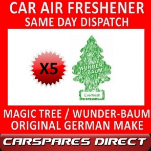 MAGIC TREE CAR AIR FRESHENER x 5 *EVERFRESH* ORIGINAL & BEST WUNDER-BAUM NEW