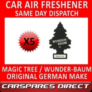 MAGIC TREE CAR AIR FRESHENER x 5 *BLACK CLASSIC* ORIGINAL & BEST WUNDER-BAUM NEW