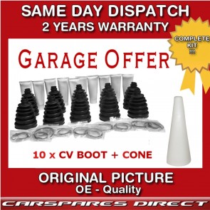 10 x OUTER DRIVESHAFT CV JOINT CV BOOT KIT-GAITER- STRETCH + 1x FITTING CONE NEW