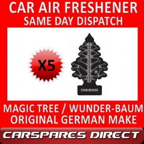 MAGIC TREE CAR AIR FRESHENER x 5 *DARKNESS* ORIGINAL & BEST WUNDER-BAUM NEW