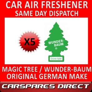MAGIC TREE CAR AIR FRESHENER x 5 *GREEN APPLE* ORIGINAL & BEST WUNDER-BAUM NEW