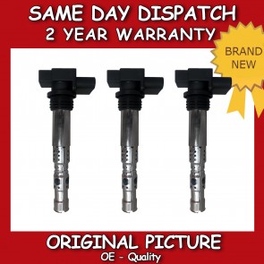 X3 SET FOR VW POLO 1.2 PENCIL IGNITION COIL 2007>ON 2 YEARS WARRANTY **NEW**