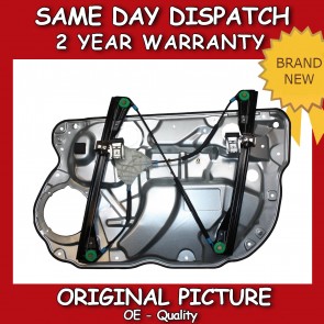 VW POLO MK4/4F FRONT LEFT WINDOW REGULATOR WITHOUT MOTOR WITH PANEL 2001>2012